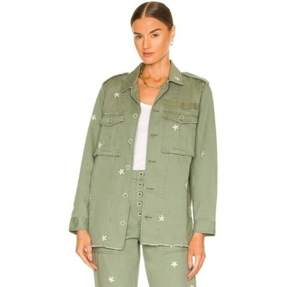 Pistola Jacket Camilo Military Utility in Green Colonel Daisy Embroidered
